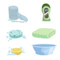 Cartoon trendy simple gradient bath icon set.