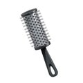 Cartoon trendy style thermal black round hair brush for styling.