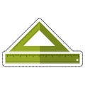 cartoon triangle ruler measuring school