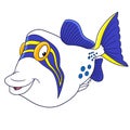 Cartoon triggerfish fish