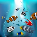 Cartoon tropical fishes