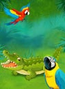 Cartoon tropical or safari - illustration for the children
