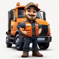 Cartoon Truck Driver: Zbrush Style, Realistic Portraitures, Hispanicore