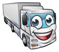 Cartoon Truck Lorry Transport Mascot Character