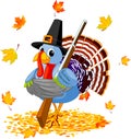 Cartoon Turkey with with a gun