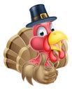 Cartoon Turkey in Pilgrim Hat