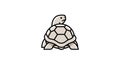 A cartoon turtle with a worried expression features bold outlines and geometric pattern Royalty Free Stock Photo