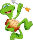 Cartoon turtle holding bow