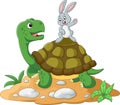 Cartoon turtle and rabbit Royalty Free Stock Photo