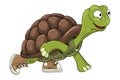 Cartoon turtle in sneakers