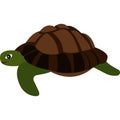 Cartoon turtle. Turtle with a shell. Wild animal.