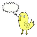 cartoon tweeting bird with speech bubble