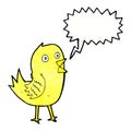 cartoon tweeting bird with speech bubble