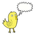 cartoon tweeting bird with speech bubble