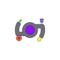 Cartoon twist pull toy colored icon. Signs and symbols can be used for web, logo, mobile app, UI, UX