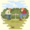 Cartoon of two chess players Royalty Free Stock Photo