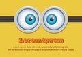 Cartoon two eyes glasses or goggles. Vector Royalty Free Stock Photo