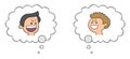 Cartoon two sneaky men, they seem like good people, but they`re actually sneaky, vector illustration Royalty Free Stock Photo