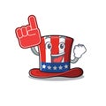 Cartoon uncle sam hat foam finger mascot