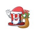 Cartoon uncle sam hat santa bring gift mascot