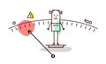 Cartoon underweight woman