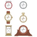 Cartoon unhappy clock face smiles 012