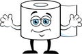 Cartoon unhappy roll of toilet tissue.