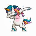 Cartoon Unicorn Dabbing Royalty Free Stock Photo