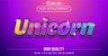 Cartoon unicorn text effect - Editable text effect