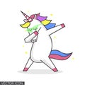 Dabbing Unicorn with sunglasses Vector Royalty Free Stock Photo