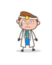 Cartoon Upset Doctor Expression Vector Illustration