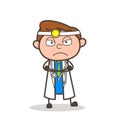 Cartoon Upset Doctor Expression Vector Illustration