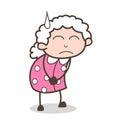 Cartoon Upset Granny Character Vector Illustration