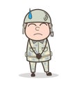 Cartoon Upset Soldier Vector Character