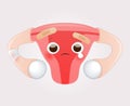 Cartoon with uterus health concept