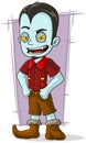 Cartoon vampire kid in red shirt Royalty Free Stock Photo