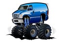 Cartoon Van Monster Truck Royalty Free Stock Photo