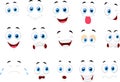 Cartoon of various face expressions