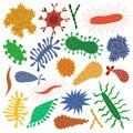 Cartoon various microbes Royalty Free Stock Photo