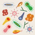 Cartoon various microbes Royalty Free Stock Photo