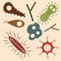 Cartoon various microbes Royalty Free Stock Photo