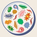 Cartoon various microbes Royalty Free Stock Photo
