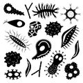Cartoon various microbes Royalty Free Stock Photo