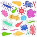 Cartoon various microbes Royalty Free Stock Photo