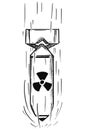 Cartoon Vector of Air Bomb with Nuclear Atomic Symbol Sign