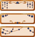 Cartoon vector banners with shiny gemstones Royalty Free Stock Photo
