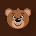 Cartoon vector bear. Cute bear face. Royalty Free Stock Photo