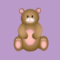 Cartoon vector bear. Sweet bruin illustration. Nice background Royalty Free Stock Photo