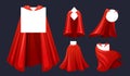 Cartoon Vector Billowing Crimson Superhero Cloaks, Flowing With Power And Mystery, Embodies Valor And Justice Royalty Free Stock Photo