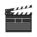 Cartoon vector black cinema clapperboard